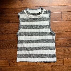 NWT Free Kisses Striped Knit Crop Top Size Large